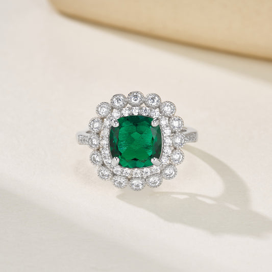 Verdant Crown Lab Emerald Ring