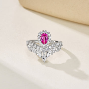 Aurora Lab Sapphire Halo Ring