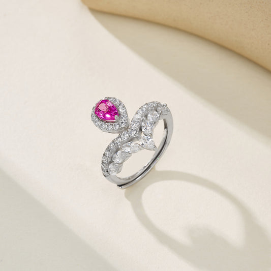 Aurora Lab Sapphire Halo Ring